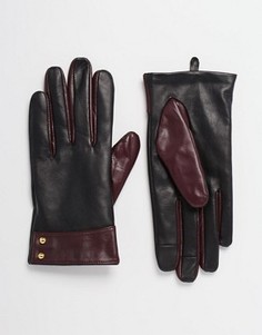 Кожаные перчатки со вставками для пользования сенсорным экраном ASOS - Мульти