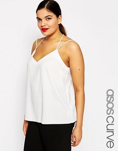 Топ с глубоким вырезом ASOS CURVE - Черный