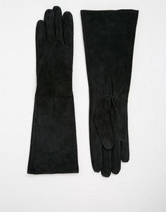 Длинные замшевые перчатки New Look - Черный