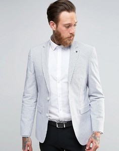 Белый зауженный блейзер в клетку ASOS - Белый