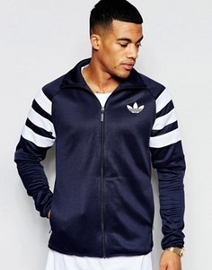 Спортивная куртка с полосками на рукавах adidas Originals AJ7676 - Синий
