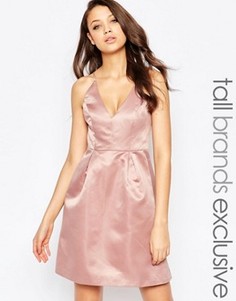 Платье миди для выпускного с лифом на бретельках True Decadence Tall - Розовый