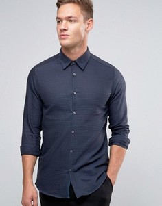 Рубашка классического кроя в тональную клетку Ted Baker - Темно-синий