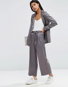 Атласная юбка-брюки ASOS Premium - Серый