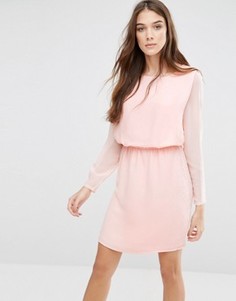 Приталенное платье с длинными рукавами Lavand Classic - Розовый
