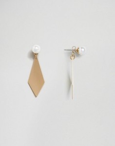 Серьги с искусственным жемчугом ASOS - Кремовый