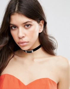 Ожерелье-чокер со стразами на пряжке ASOS - Черный
