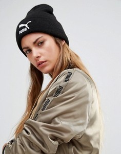 Черная вязаная шапка-бини Puma - Черный