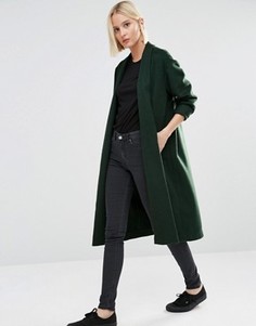 Трикотажное пальто-кокон Weekday - Зеленый
