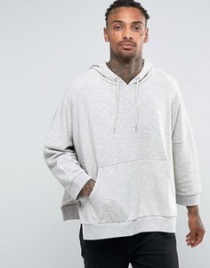 Фактурное oversize-худи с боковыми разрезами ASOS - Серый