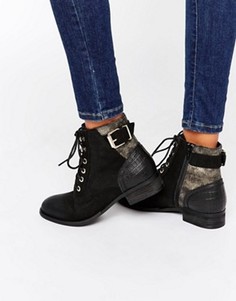 Ботинки на шнуровке с пряжками ALDO - Черный