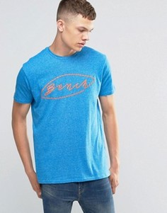 Голубая футболка с логотипом на груди Bench - Синий