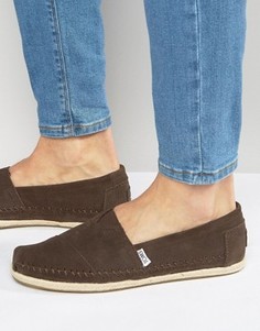 Замшевые эспадрильи Toms Alpargata - Коричневый