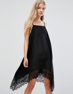 Платье на бретельках с кружевной отделкой Vero Moda - Черный
