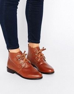 Кожаные ботинки со шнуровкой ASOS ANDREA - Рыжий