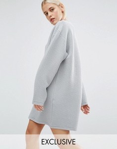 Трикотажное oversize‑платье Monki - Серый