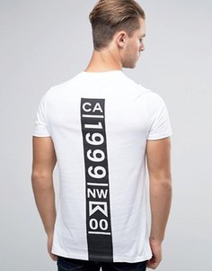 Удлиненная футболка с принтом 1999 на спинке New Look - Белый