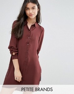 Платье-рубашка с разрезами Vero Moda Petite - Коричневый