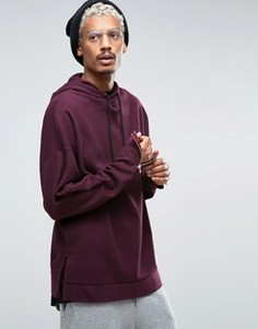 Свободное худи с молниями на рукавах ASOS - Красный