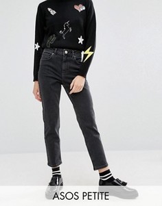 Черные выбеленные джинсы слим в винтажном стиле ASOS PETITE Farleigh - Черный