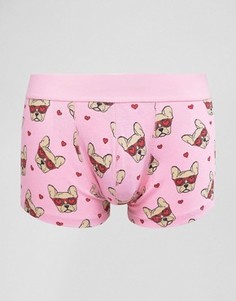 Трусы-хипстеры с французскими бульдогами ASOS - Розовый