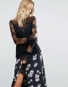 Кружевной топ с открытыми плечами Majorelle Samantha - Черный