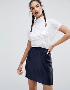 Топ с высоким воротом и выжженным узором adidas Originals Regista - Белый