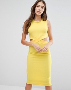 Платье-футляр с вырезами Wal G - Желтый