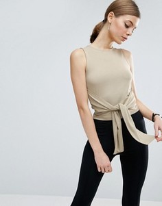 Топ с поясом оби ASOS - Зеленый