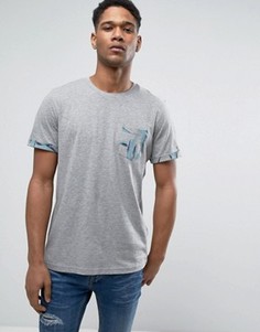 Футболка с принтом на кармане и манжетах Jack &amp; Jones Originals - Серый