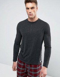 Лонгслив классического кроя с горловиной на пуговицах Jack Wills - Черный