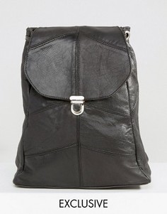 Кожаный рюкзак мини с застежкой-защелкой Reclaimed Vintage - Черный