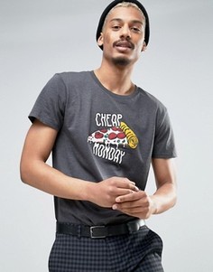 Футболка с пиццей Cheap Monday - Серый