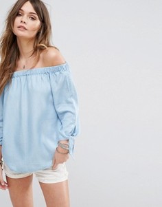 Джинсовый топ с открытыми плечами Only - Синий