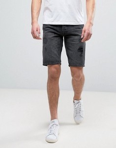 Рваные джинсовые шорты классического кроя Jack &amp; Jones Intelligence - Черный