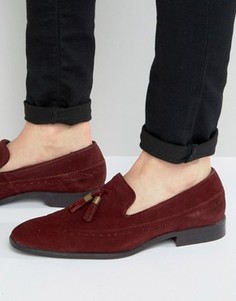 Бордовые замшевые лоферы с кисточками ASOS - Красный
