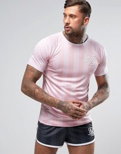 Розовая футболка в крапинку с асимметричным краем SikSilk - Розовый