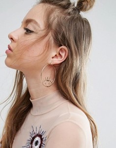 Серьги-кольца с глазами ASOS - Золотой