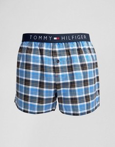 Синие тканые боксеры в клетку Tommy Hilfiger - Синий