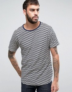 Длинная футболка в полоску с закругленным краем Only &amp; Sons - Синий