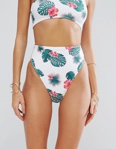 Трусы бикини с высокой талией и принтом ASOS - Мульти