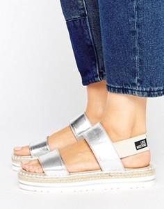 Сандалии металлик Love Moschino - Серебряный