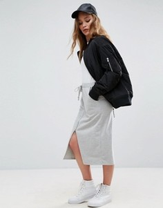 Юбка миди с молнией и карманами ASOS - Зеленый