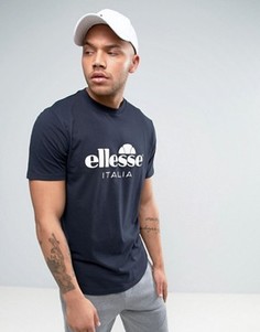 Футболка с большим логотипом Ellesse Italia - Темно-синий