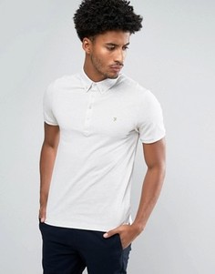 Меланжевая футболка-поло цвета мела с коротким рукавом Farah Merriweather - Белый