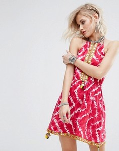 Платье с халтером и принтом тай-дай Glamorous - Розовый