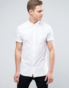 Узкая рубашка с короткими рукавами Burton Menswear - Белый