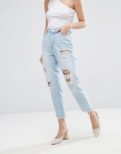 Рваные джинсы в винтажном стиле New Look - Синий