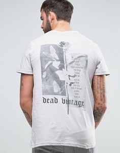 Футболка с розой на спине Dead Vintage - Серый
