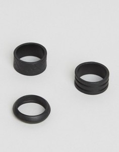 3 черных гравированных кольца ALDO - Черный